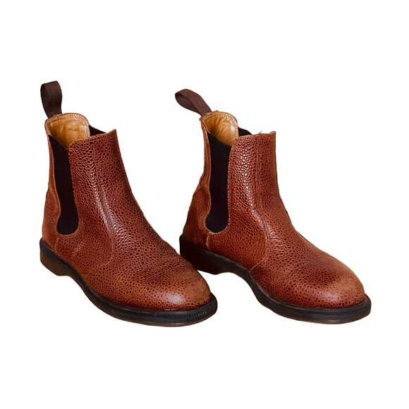 Dr. Martens Chelsea Boots — Women’s 8 — Brown Pebbled Leather — Flora - Picture 4 of 12
